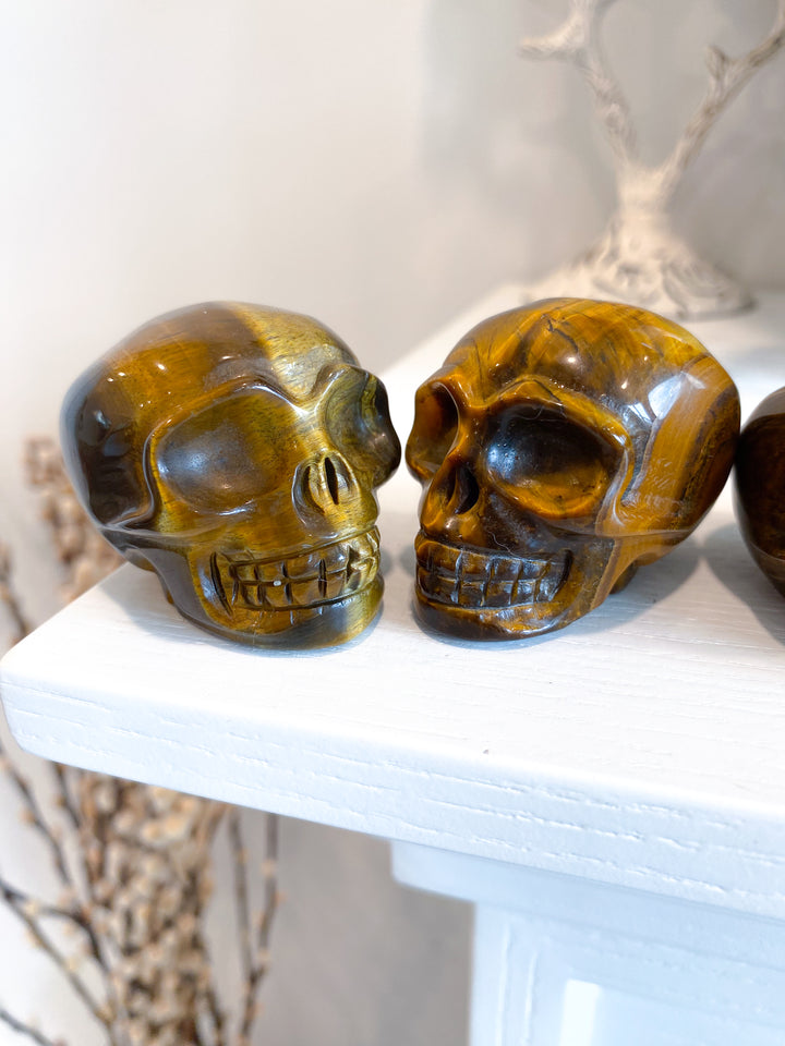 Tigers Eye Skull 1.5"