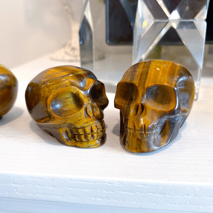 Tigers Eye Skull 1.5"