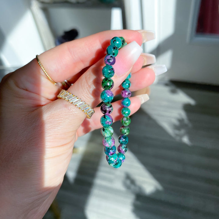Petite Ruby Zoisite Stretch Bracelet 7mm