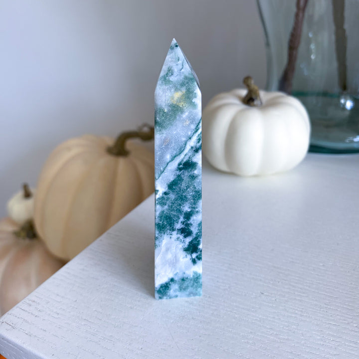 Druzy Moss Agate Tower 