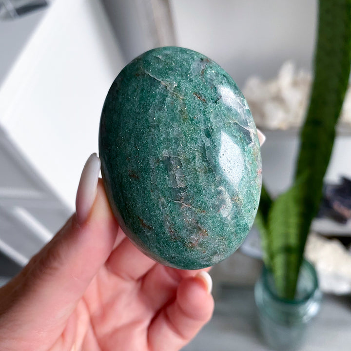 Mica Rich Green Aventurine Palm Stone