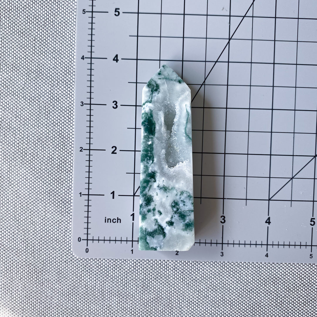 Druzy Moss Agate Tower 