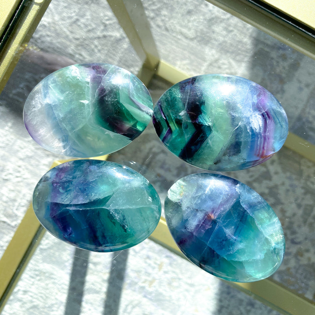 Chevron Rainbow Fluorite Palm