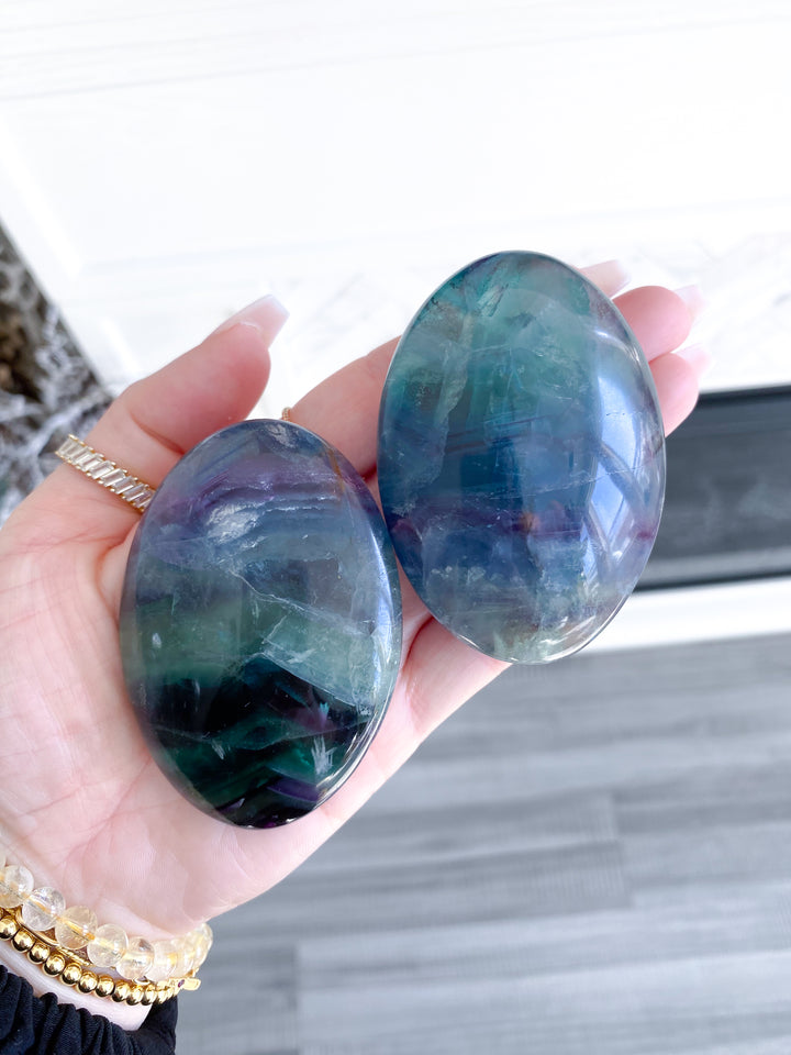Chevron Rainbow Fluorite Palm