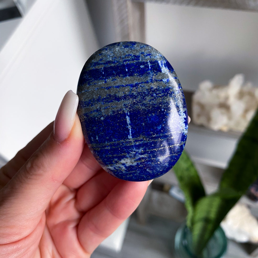 Large Lapis Lazuli Palm Stone B Quality