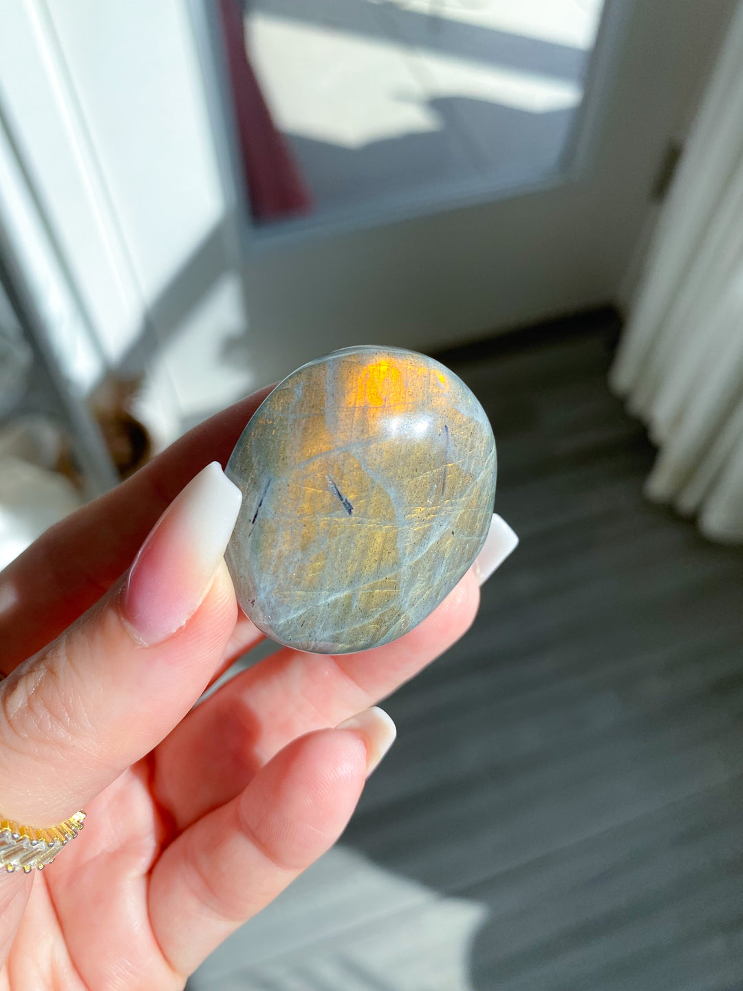 Orange Sunset Labradorite Coin 