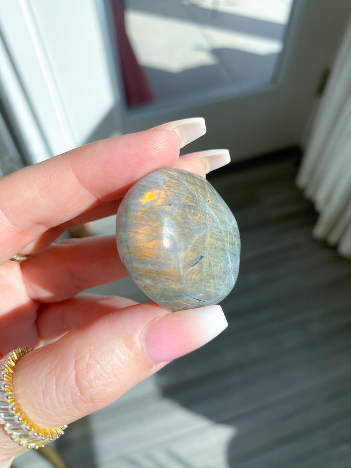 Orange Sunset Labradorite Coin 