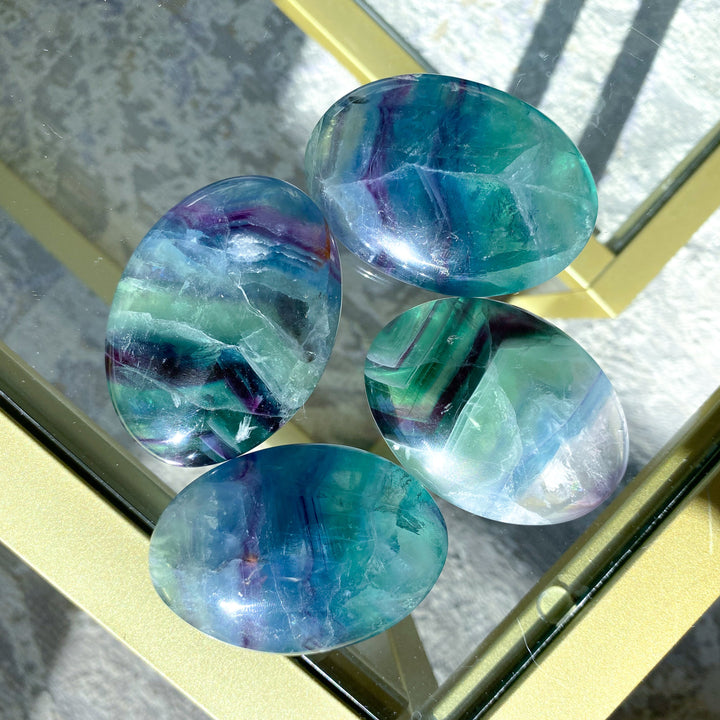 Chevron Rainbow Fluorite Palm