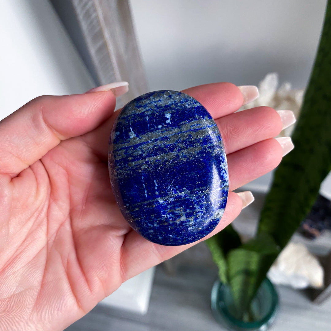 Large Lapis Lazuli Palm Stone B Quality