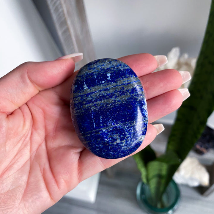 Large Lapis Lazuli Palm Stone B Quality