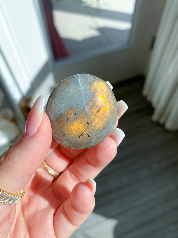 Orange Sunset Labradorite Coin 