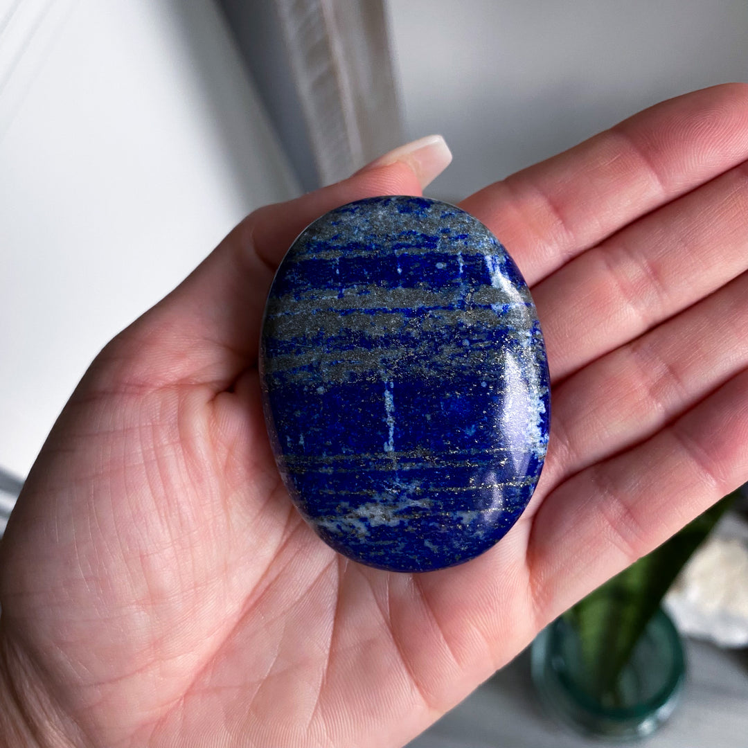 Large Lapis Lazuli Palm Stone B Quality