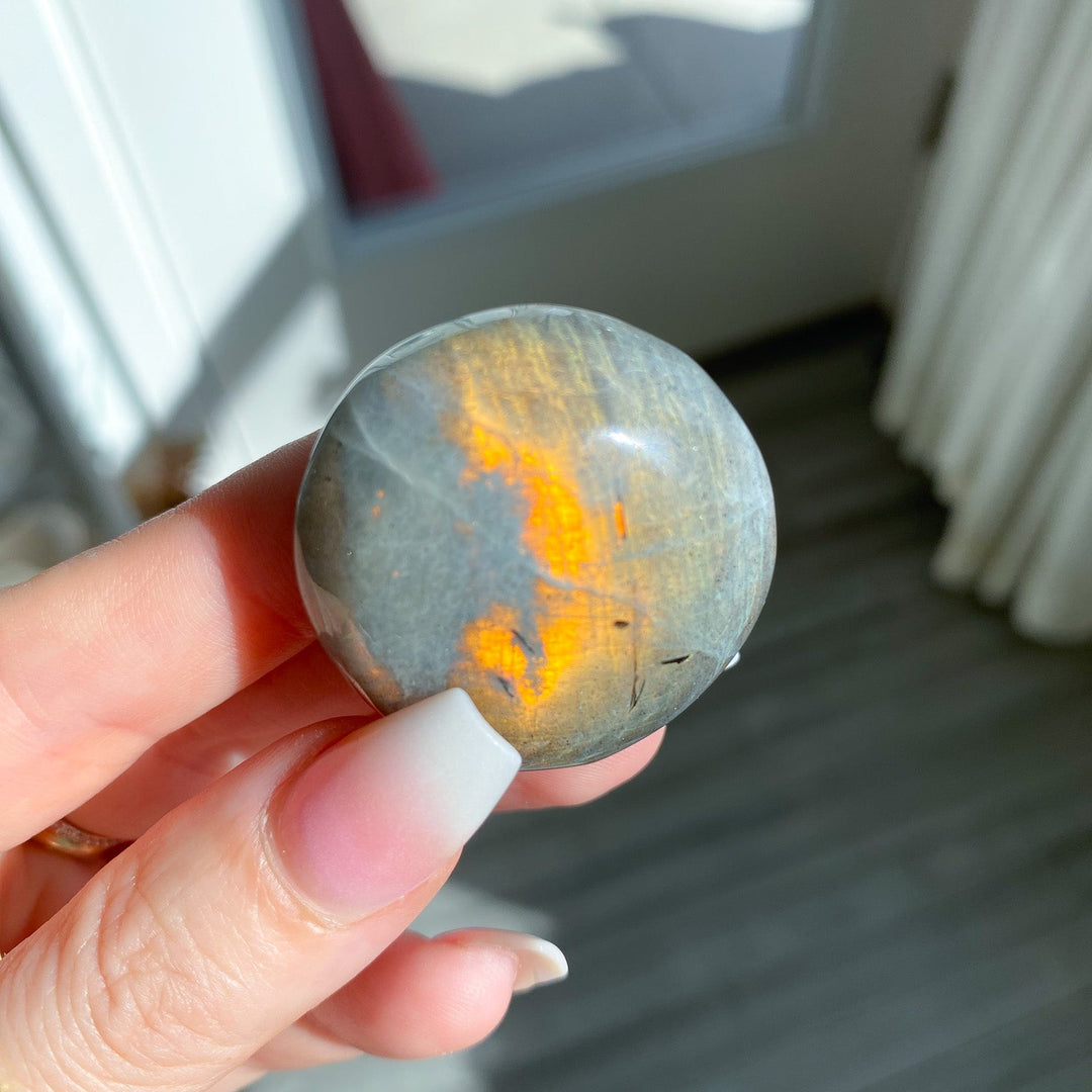 Orange Sunset Labradorite Coin 
