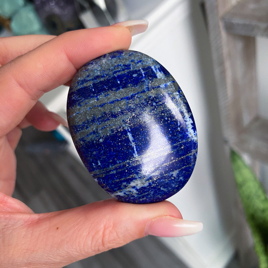 Large Lapis Lazuli Palm Stone B Quality