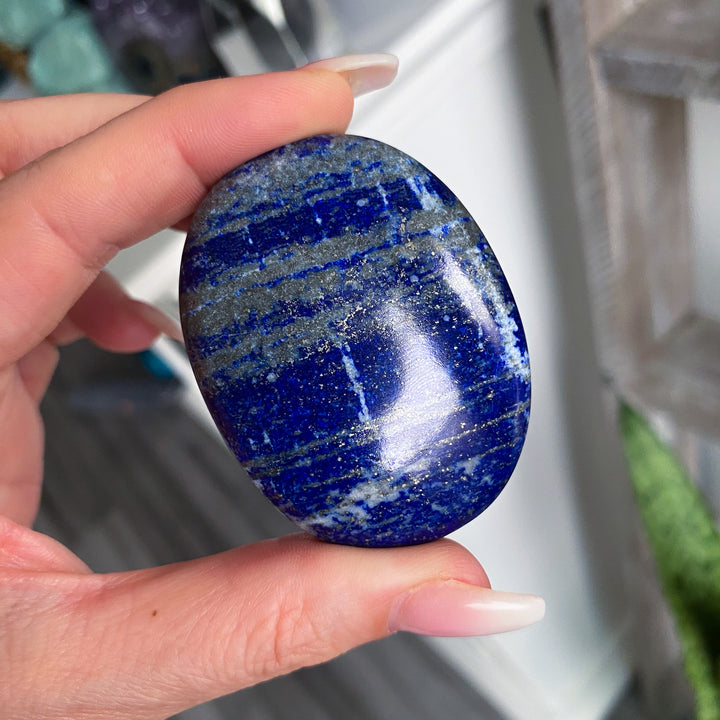 Large Lapis Lazuli Palm Stone B Quality