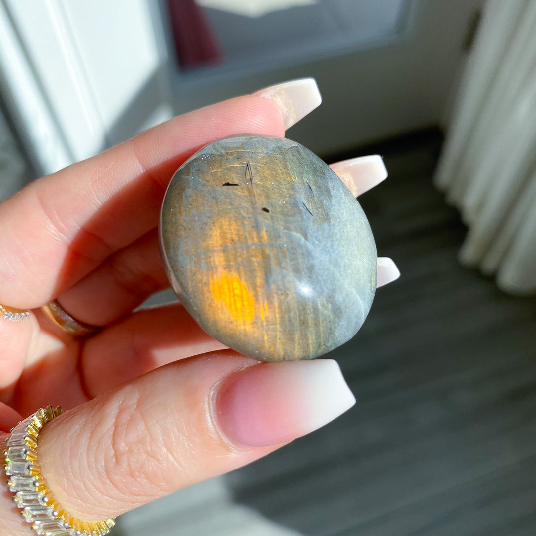 Orange Sunset Labradorite Coin 