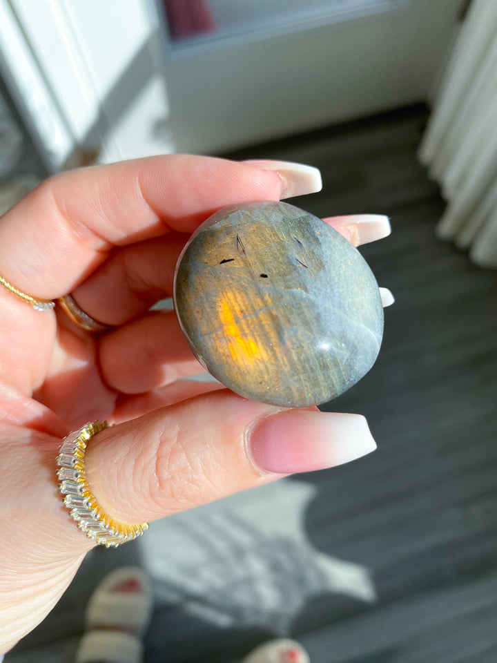Orange Sunset Labradorite Coin 