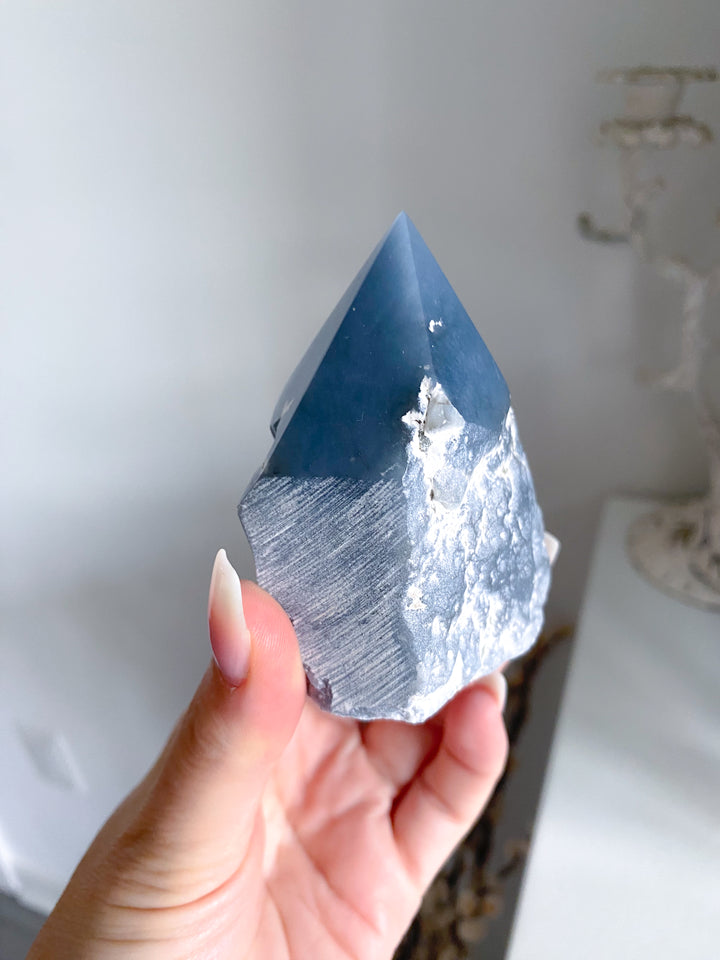 Angelite Crystal Top Polish Point #8 - Get Exact Item