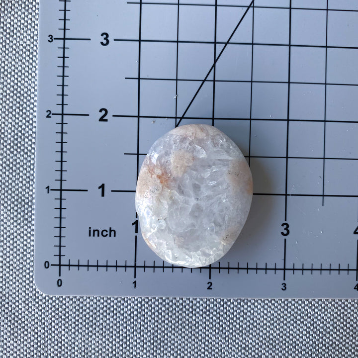 Flower Agate in Quartz Mini Palm Stone 
