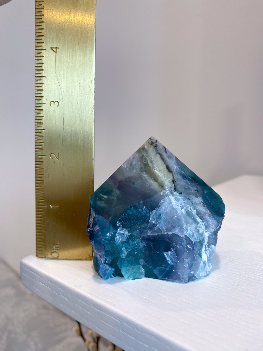 Cavern & Inclusion Rainbow Fluorite Top Polish Point #25