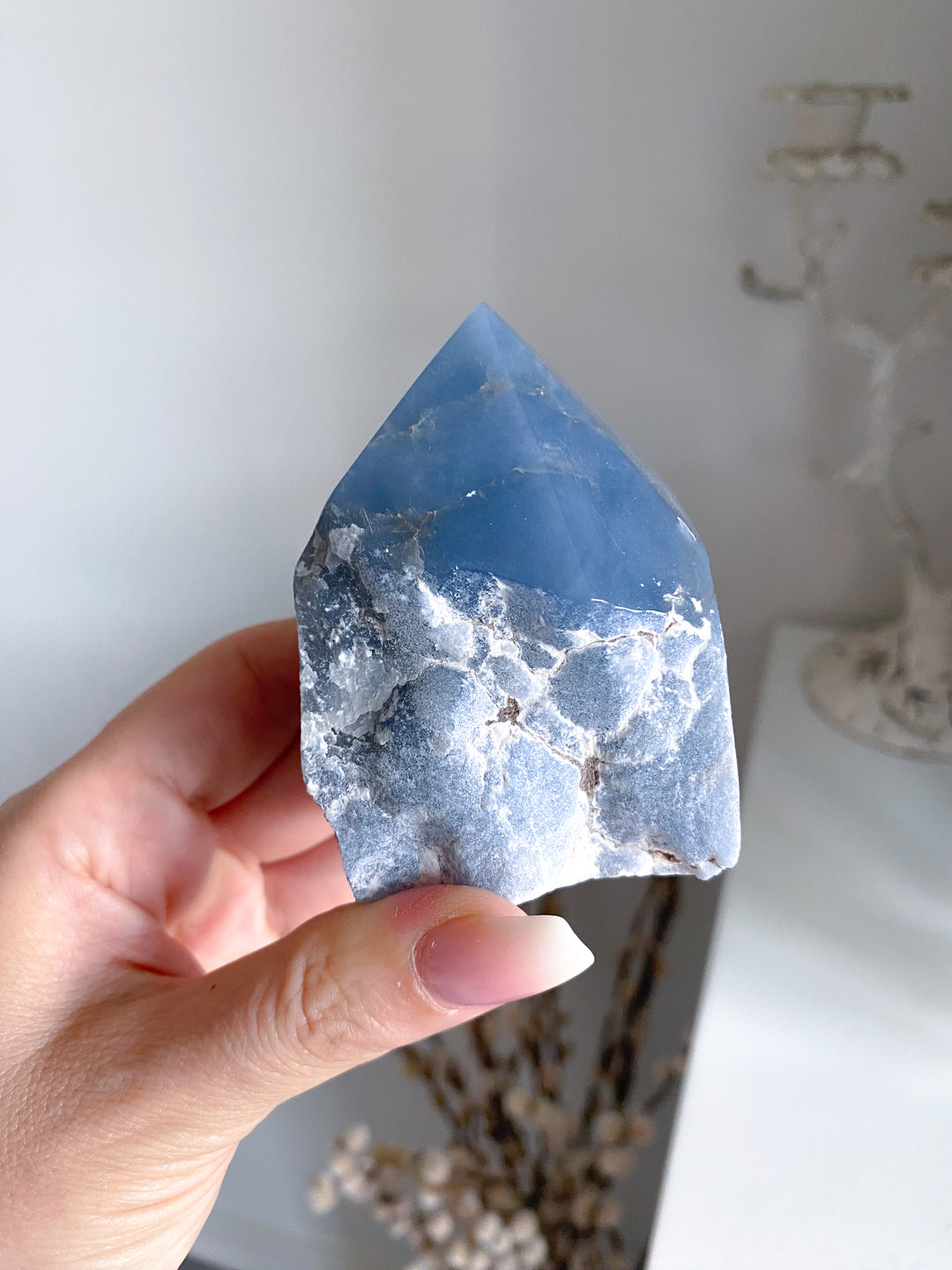 Angelite Crystal Top Polish Point #7