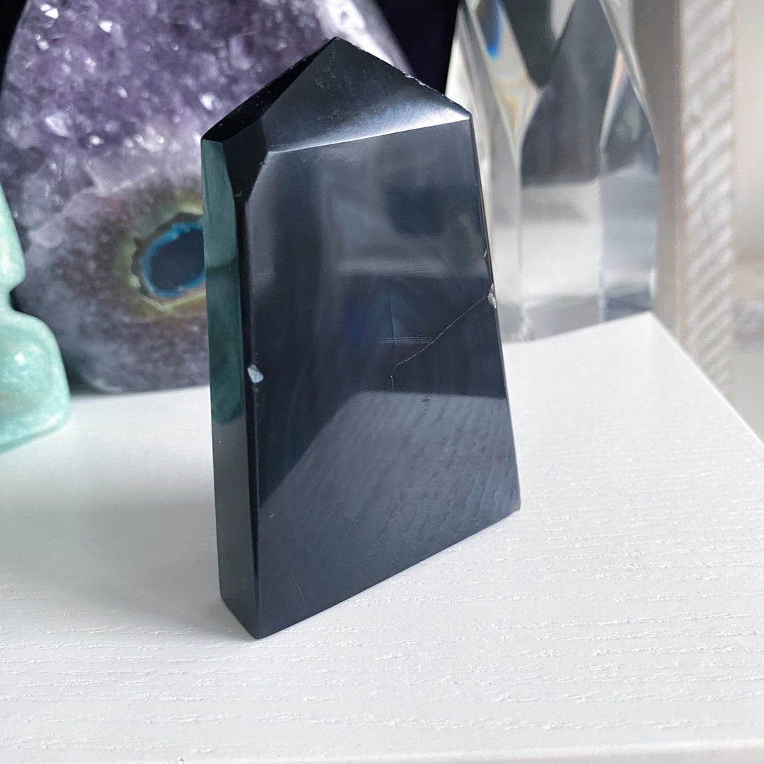 Midnight Black Agate Slice 