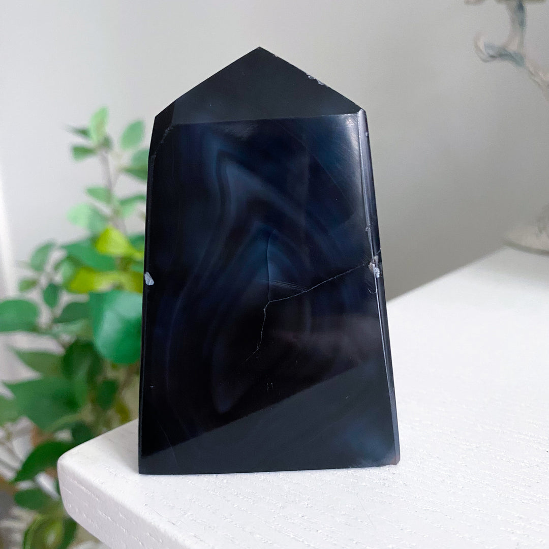 Midnight Black Agate Slice 