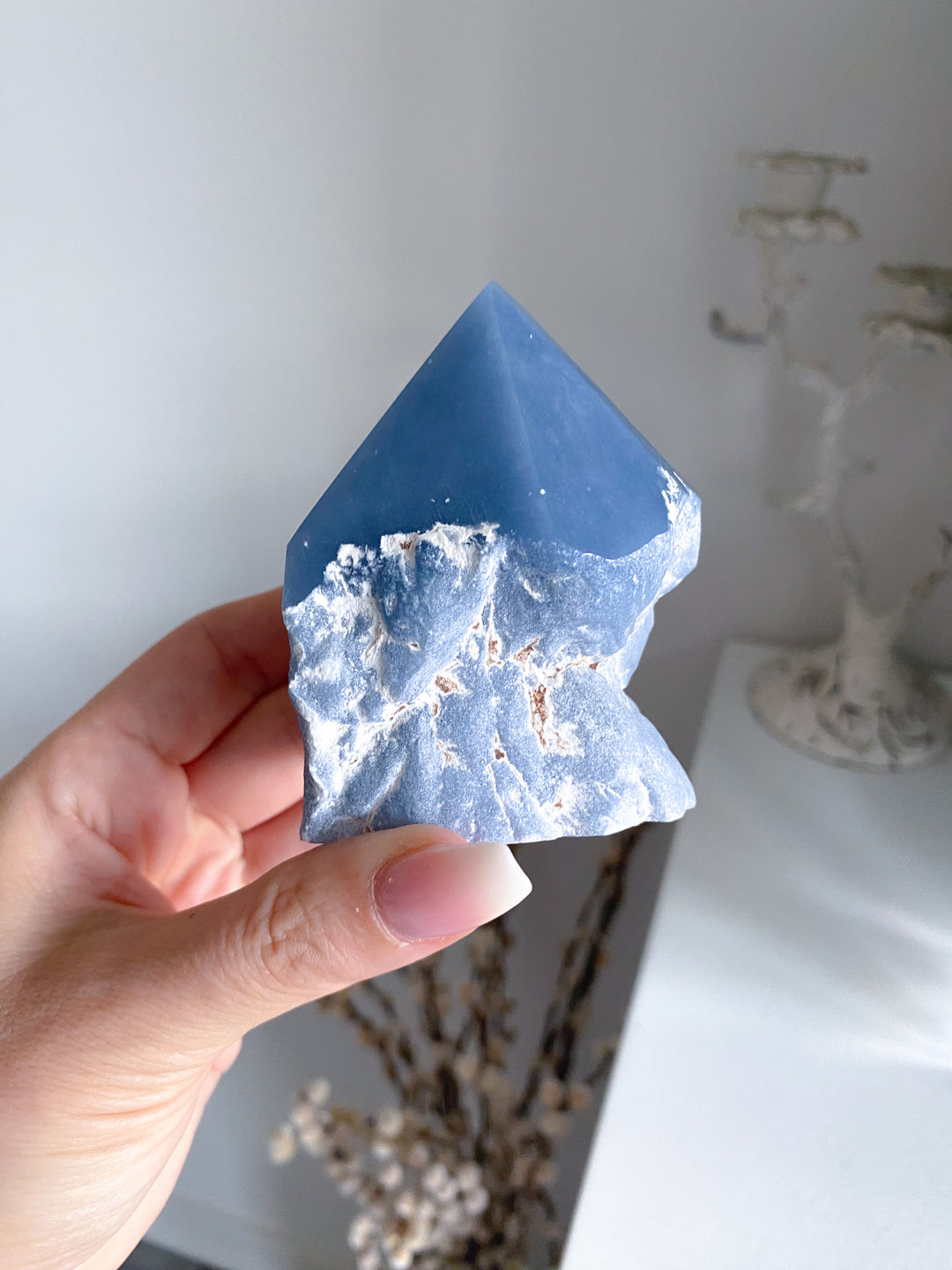 Angelite Crystal Top Polish Point #1