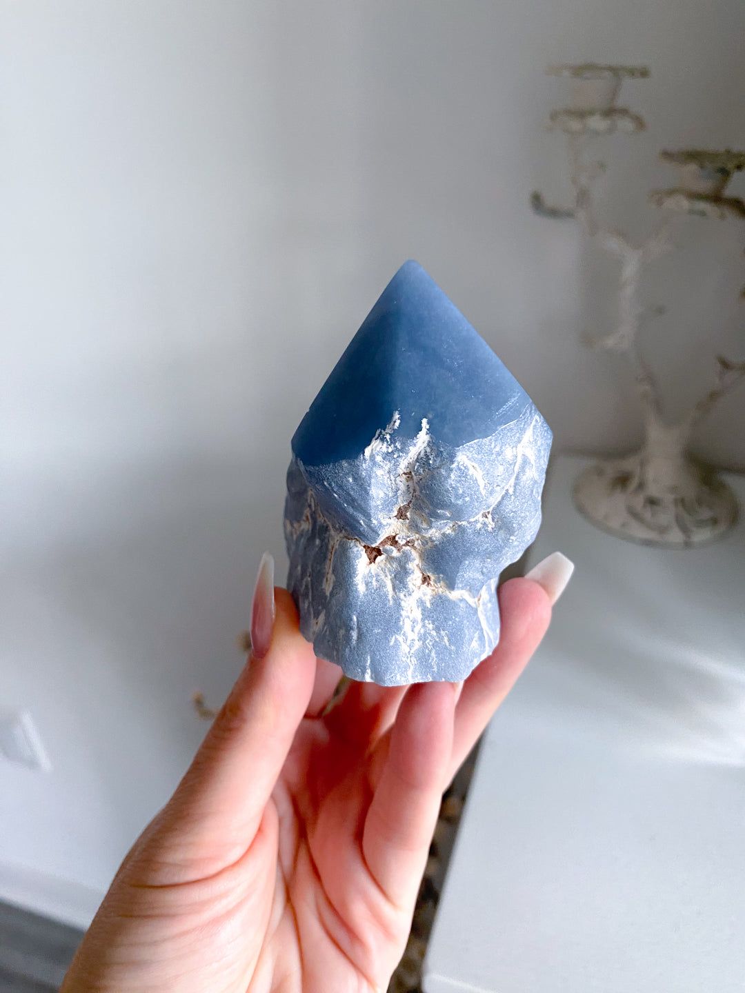 Angelite Crystal Top Polish Point #1