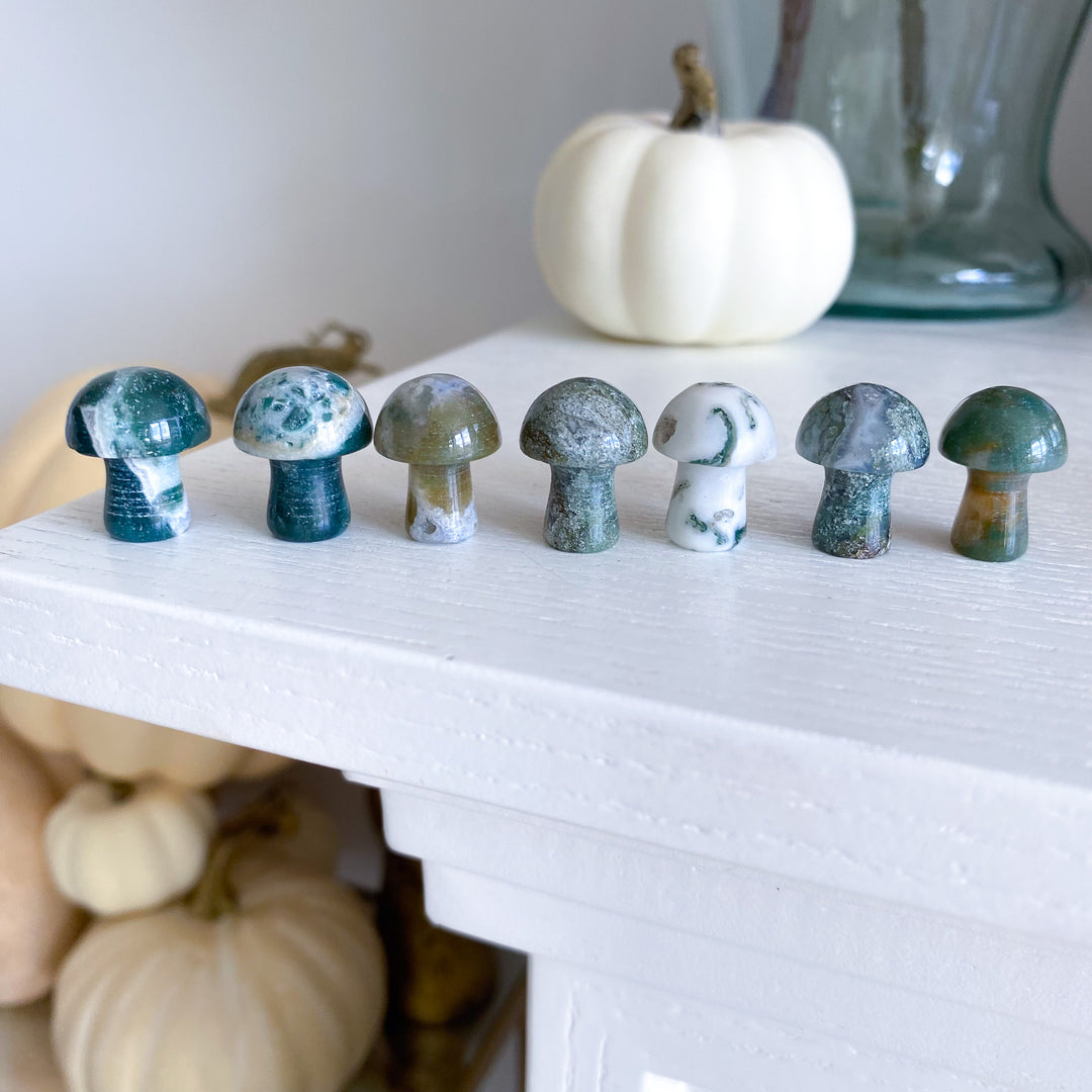 Moss Agate Mini Mushroom