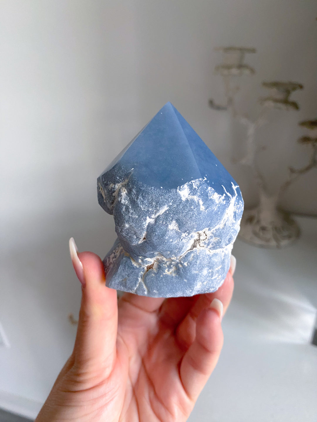 Angelite Crystal Top Polish Point #1