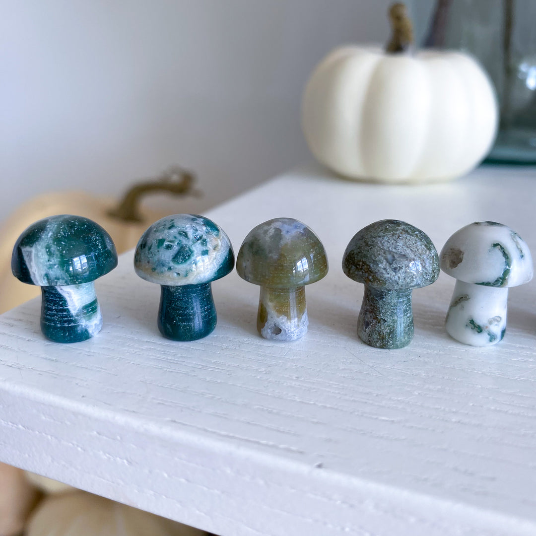 Moss Agate Mini Mushroom