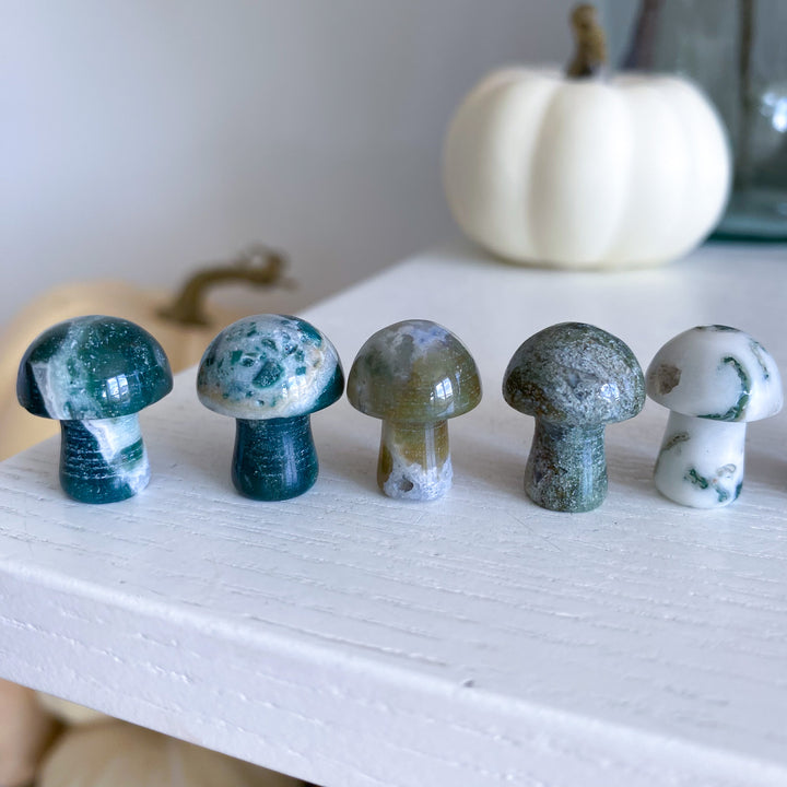 Moss Agate Mini Mushroom