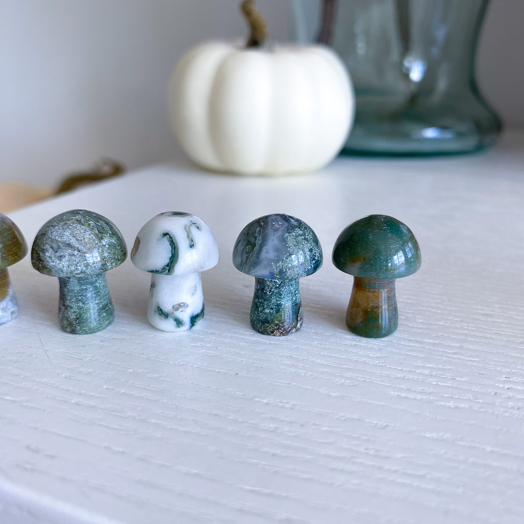 Moss Agate Mini Mushroom
