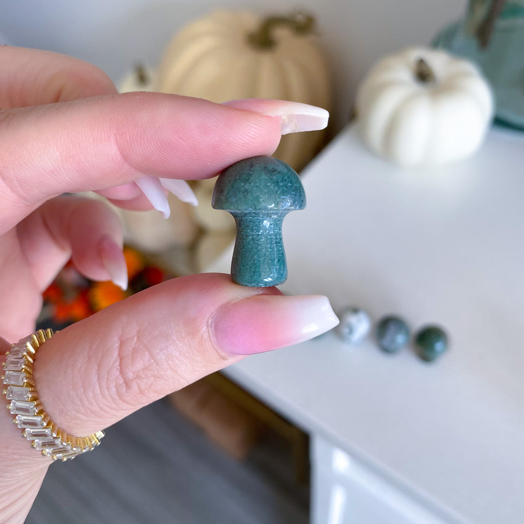 Moss Agate Mini Mushroom