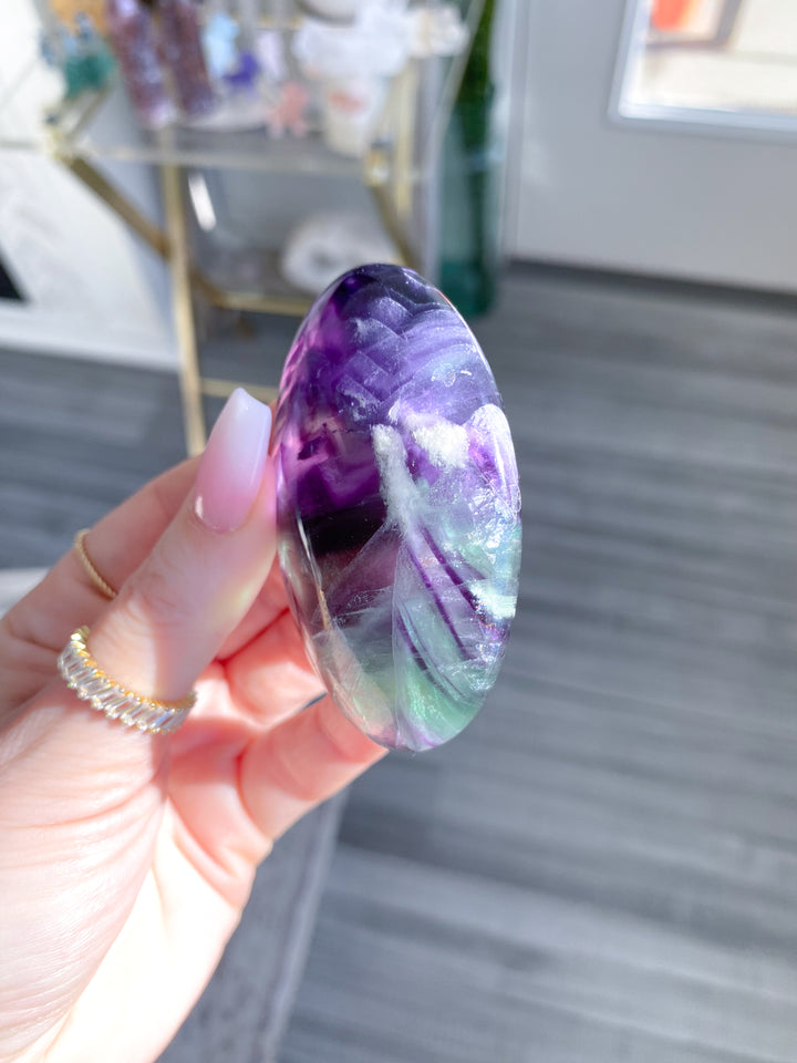 Chevron Rainbow Fluorite Palm 