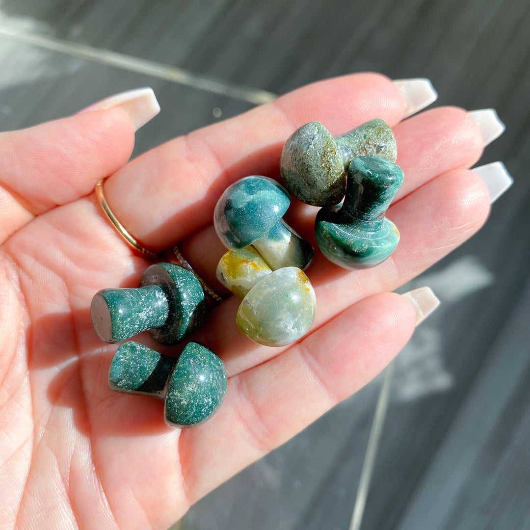 Moss Agate Mini Mushroom