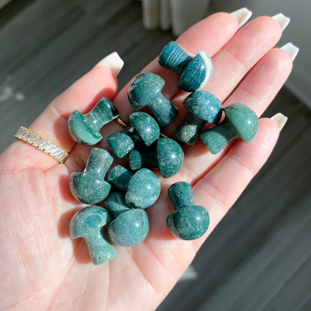 Moss Agate Mini Mushroom