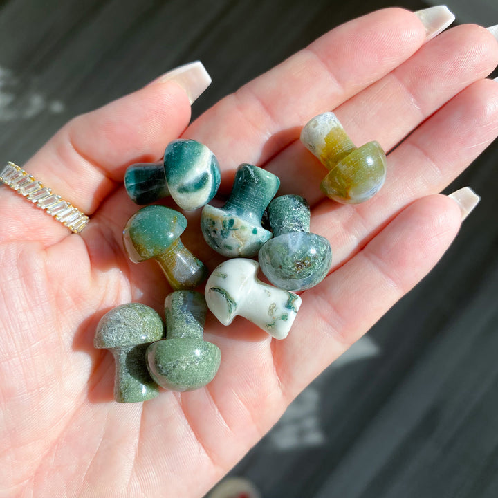 Moss Agate Mini Mushroom