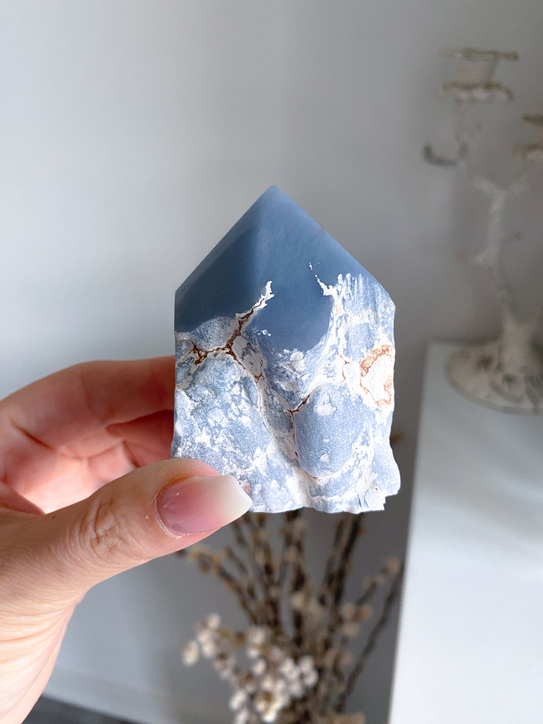 Angelite Crystal Top Polish Point #3