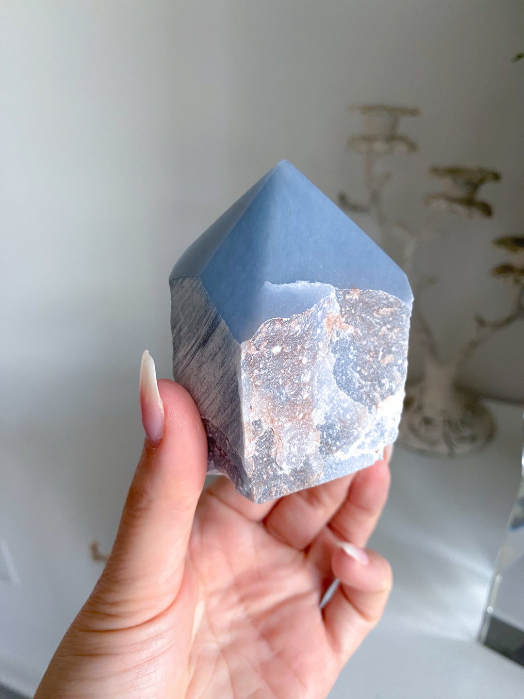 Angelite Crystal Top Polish Point #3