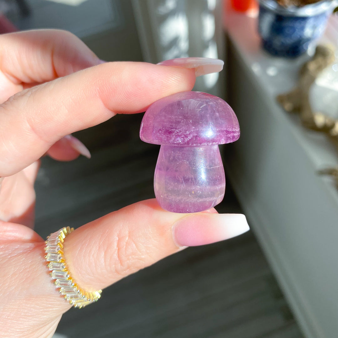 Small Purple Fluorite Mushroom