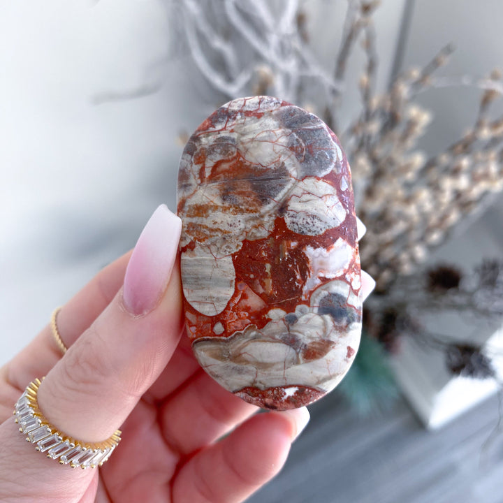 Large Money Agate Indonesian Bloodstone Palm Stone 