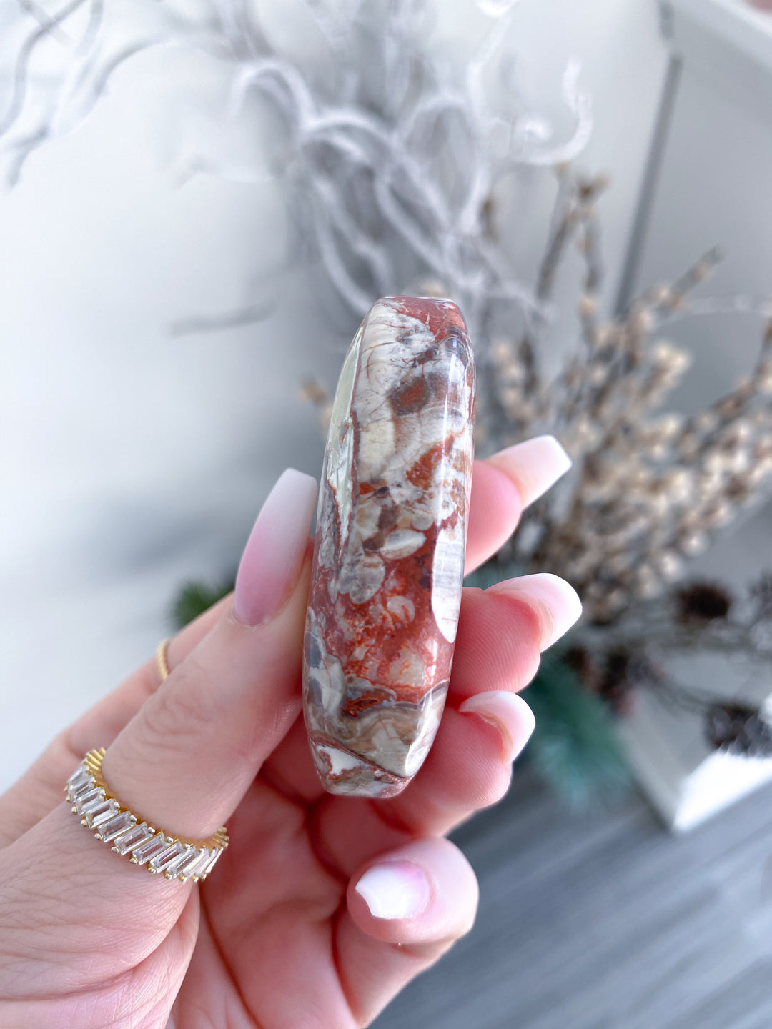 Large Money Agate Indonesian Bloodstone Palm Stone 