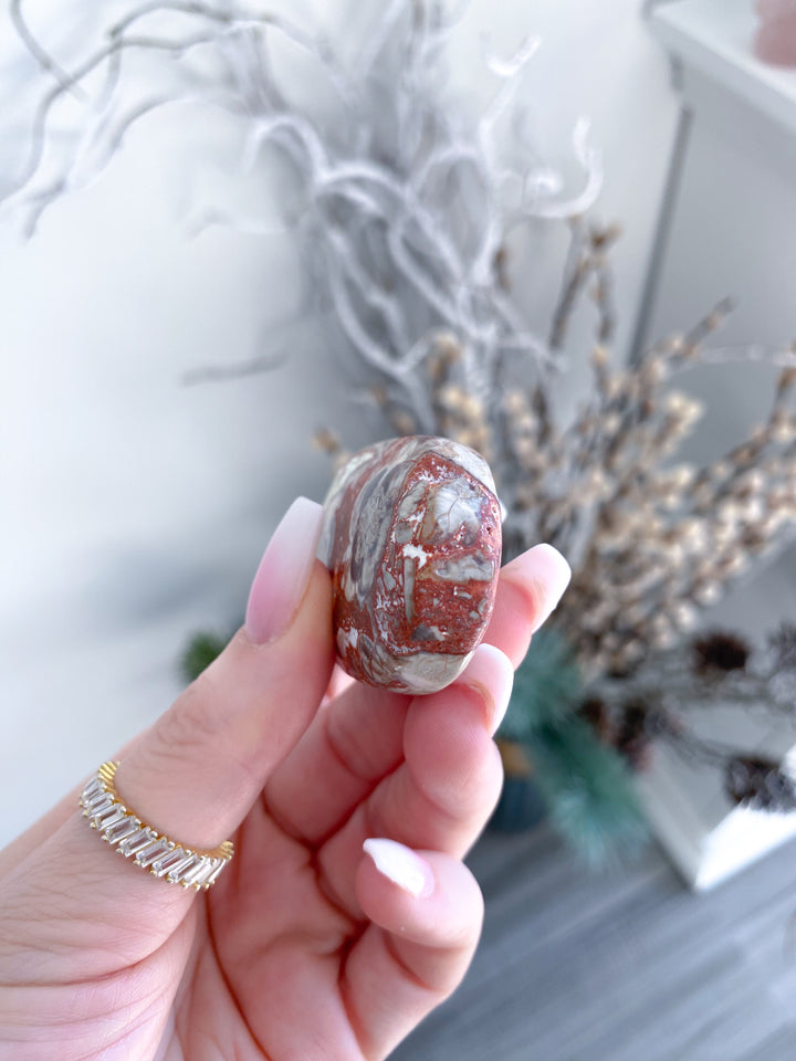 Large Money Agate Indonesian Bloodstone Palm Stone 
