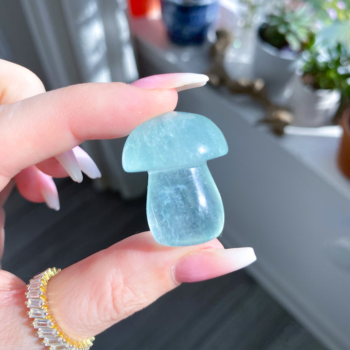 Small Green Fluorite Mushroom 
