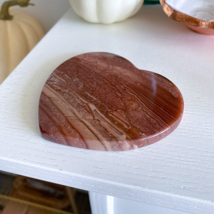 Petrified Wood Heart Coaster - Choose Your Piece