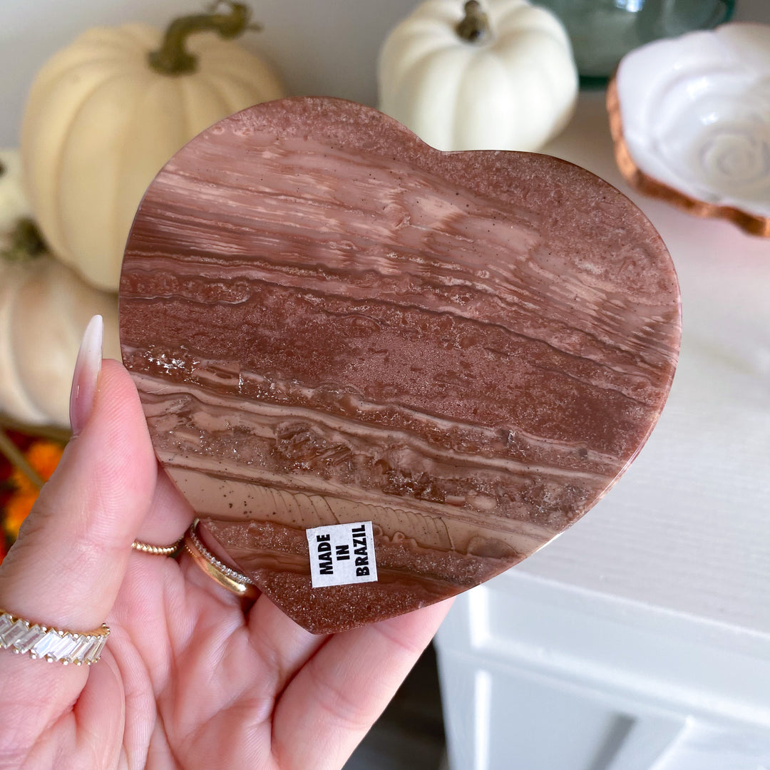 Petrified Wood Heart Coaster - Choose Your Piece