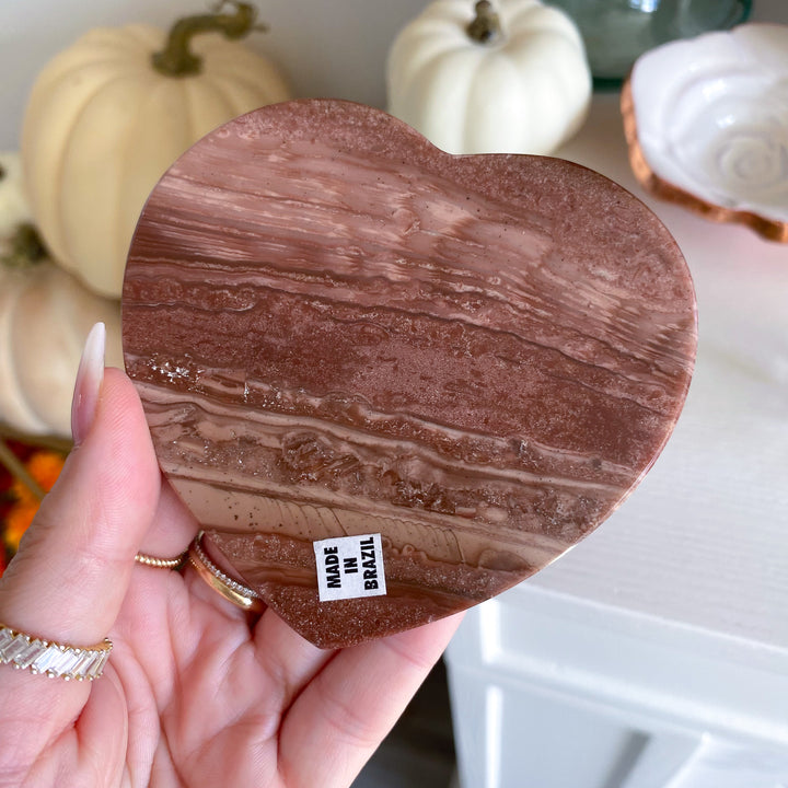 Petrified Wood Heart Coaster - Choose Your Piece