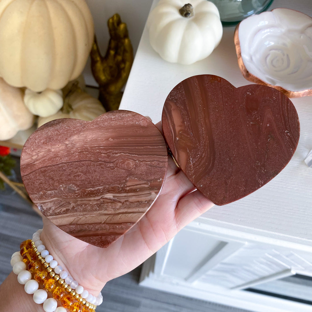 Petrified Wood Heart Coaster - Choose Your Piece